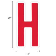 Red Letter (H) Corrugated Plastic Yard Sign, 30in